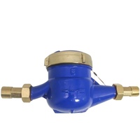 Medidor de Agua de Alta Calidad con Cubierta de Cobre y Tuerca de Cobre, Medidor de Agua Fría Mecánico Roscado Rotatorio