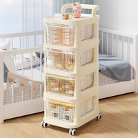 Chariot de rangement pour couches de bébé, en plastique, avec tiroirs mobiles, chariot de rangement roulant pour la chambre d'enfant, la chambre à coucher