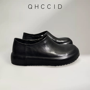 Mocasines de Piel Genuina para Hombre, Negros, de Tacón Bajo, Transpirables, Casuales, de Color Sólido, Moda Juvenil - Product Image 4