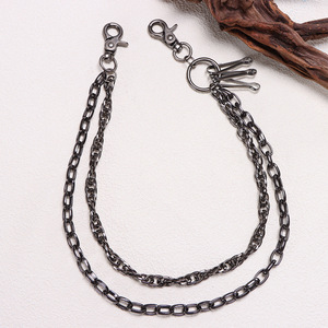 Gunmetal Double Layered Waist <b>Chain</b> Zinc Alloy Hip Hop Denim Pants <b>Chain</b> Daily Wear Fashion Body <b>Chain</b> - Product Image 3