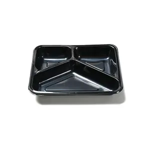 Ovenable CPET Food Tray With 3 Compartment 1000ml Capacity