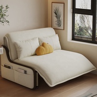 Canapé-lit moderne en tissu, minimaliste, sans accoudoirs, convertible, multifonctionnel, avec poche de rangement latérale
