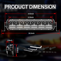 Barre lumineuse LED double rangée 12 pouces 108W à faisceau combiné, avec lentille chromée ou noire, pour tout-terrain 12V, avec faisceau de câblage automobile
