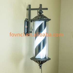 Barber Pole luz pelo giratoria salón de peluquería tienda señal LED azul rayas blanco brillante montado en la pared impermeable Barber Pole - Product Image 3