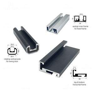 Cabine de douche de luxe en <span class=keywords><strong>aluminium</strong></span> Waybom avec verre trempé mince de 20 mm et profilé en <span class=keywords><strong>aluminium</strong></span> pour salle de bain - Product Image 3