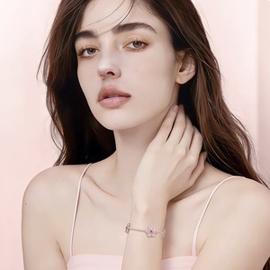 Brazaletes <span class=keywords><strong>de</strong></span> Lujo con Incrustaciones <span class=keywords><strong>de</strong></span> Ágata <span class=keywords><strong>de</strong></span> Color Rosa, Chapados en Oro, Plata <span class=keywords><strong>de</strong></span> Ley 925, Forma <span class=keywords><strong>de</strong></span> Flor <span class=keywords><strong>de</strong></span> Melocotón para Mujer, Regalo - Product Image 4