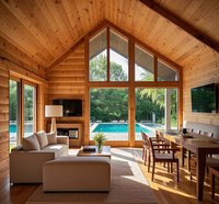 110.2 ㎡ Europäisches Luxus Modulares Fertighaus Moderne Holz villa mit Pool Wohnbereich Terrasse mit 4 Betten