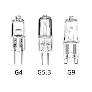 Lámpara de Filamento Halógena G9 <span class=keywords><strong>G4</strong></span> G5.3, Bombilla Pequeña de Cristal de Alto Voltaje, Candelabro de Cuarzo, Vela de Tungsteno, 20W 30W 35W 40W <span class=keywords><strong>12V</strong></span> - Product Image 1