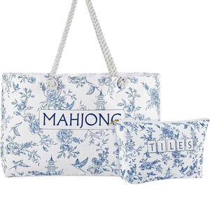 Bolsa de Almacenamiento para Mahjong Americana de Poliéster Estampado, Juego de 3 Piezas, Impresión Serigrafiada, Gran Capacidad, Portátil, para Viaje - Product Image 1