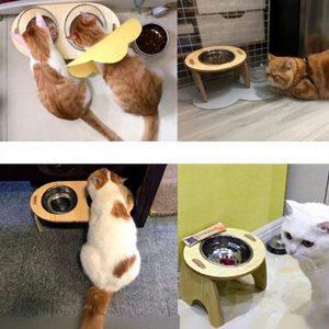 Station de nourrissage surélevée en bois pour chats/chiens, forme ovale, design solide, utilisation en intérieur - Product Image 6