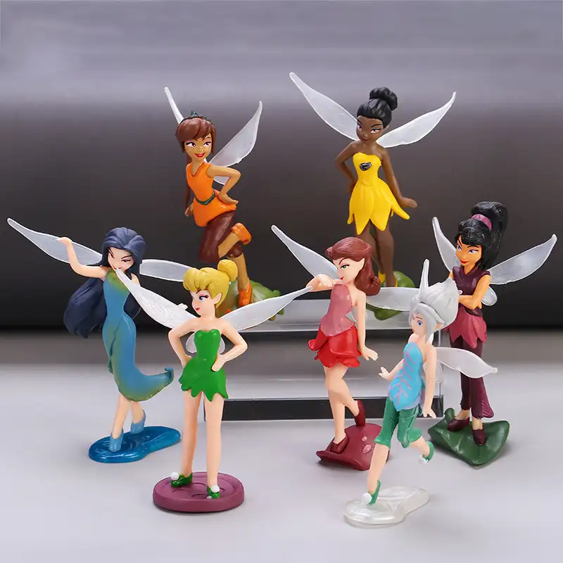 7Pcs Tinkerbell Bloem Faery Fairy Elf Prinses Pvc Anime Action Figure Mini Model Beeldje Pop Speelgoed Voor Kinderen gift