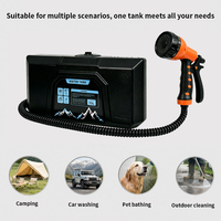 Kit de camping portable 15L, douche électrique haute pression rechargeable 12V, réservoir pour plage, camping-car, pique-nique, lavage des animaux