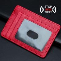 Vintage RFID Multi Card Slot Card Holder Wallet Unisex Slim PU Leather Credit Card Holder In Stock
