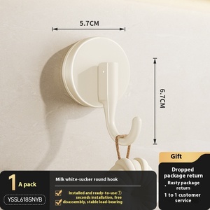 <span class=keywords><strong>Crochet</strong></span> à ventouse en plastique porteur fort pour cuisine salle de bain porte en métal sous vide sans trou mur arrière pour vêtements - Product Image 5