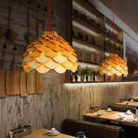Suspension de lustre au design unique en bois massif moderne pour salle à manger et d'étude