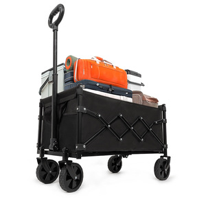 Remorques <span class=keywords><strong>de</strong></span> camping pliables modulaires à quatre roues en acier galvanisé robustes, chariots <span class=keywords><strong>de</strong></span> <span class=keywords><strong>plage</strong></span> pliables - Product Image 4