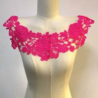 Broderie lumineuse dentelle devant col de poitrine pièce polyester creux corsage mode vêtements pour enfants faux col fleur