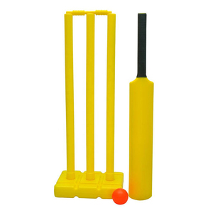 Juego de Críquet de Plástico con Bate, Postes y Pelota, Kit de Críquet Ligero para Niños, para Práctica, Entrenamiento y Diversión al Aire Libre - Product Image 1