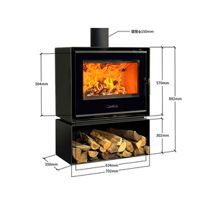 Chimenea Moderna de Acero Negro para Interiores, Independiente, de Leña, con Leños Decorativos, Calefacción para Apartamento - Product Image 5