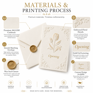 Cartes d'invitation de <span class=keywords><strong>mariage</strong></span> personnalisées, cartes de vœux de luxe gaufrées avec enveloppe, sceau de cire, impression dorée - Product Image 4