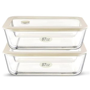 3-Pack BPA-Free Durable <b>Glass</b> Lunch Boxes Safe <b>Containers</b> for <b>Food</b> Storage and Easy Cleaning for Carrying Your Meal - Product Image 1