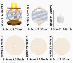 DAMAI Ramadan Chandelier en bois - Décoration porte-bougie DIY étoile lune imprimée en sérigraphie 3D 9,5x14cm - Product Image 5