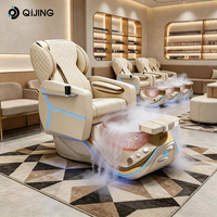Fauteuil de pédicure Thera Mist personnalisé avec massage du dos et bassin de spa pour les pieds en verre sans tuyauterie