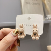 Boucles d'oreilles dessin animé coréen lapin boucles d'oreilles animaux doux femme mignon flocage lapin à la mode boucles d'oreilles lapin filles
