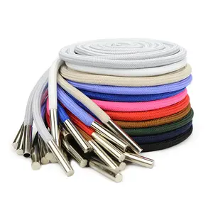 Cordón personalizado de repuesto, diseño de 5MM, cordón con capucha, cordón con puntas de Metal impresas para prendas, cordón corto