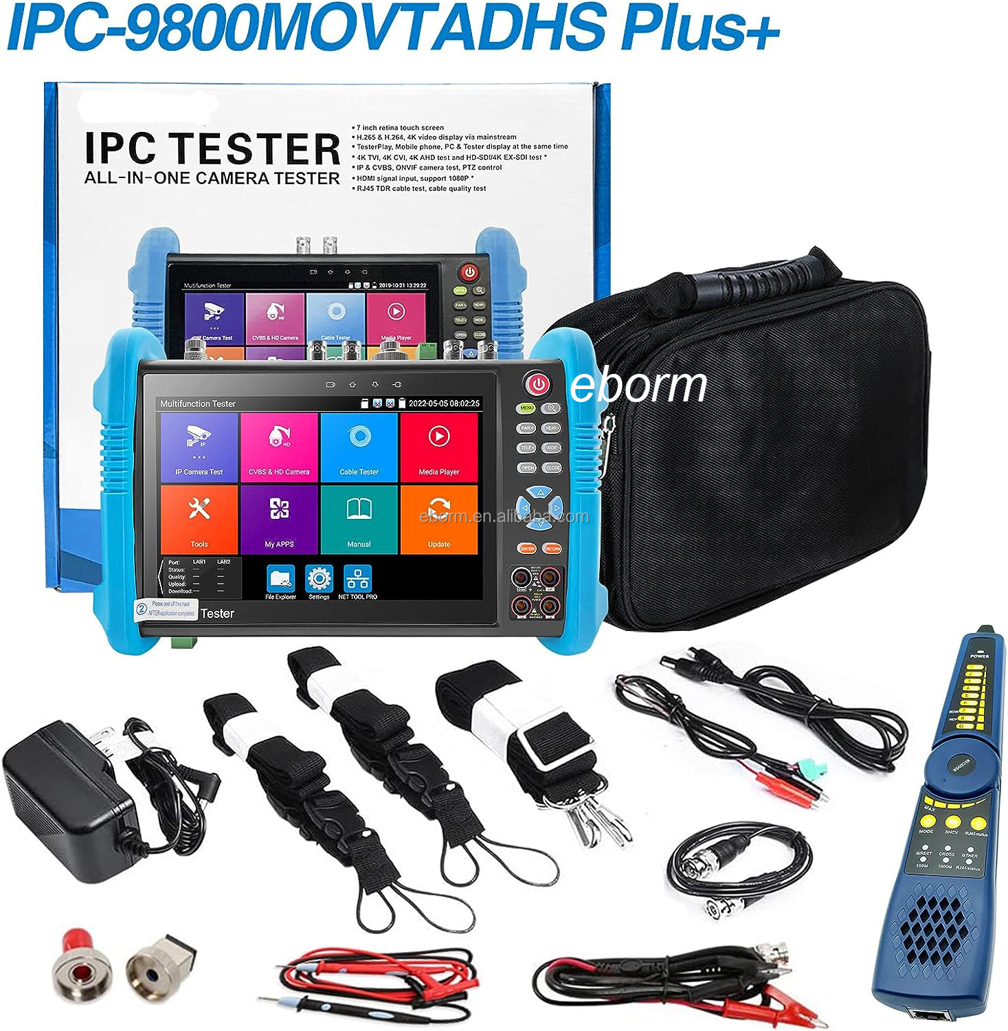 7-Inch CCTV Camera Tester IPC-9800 Pro IPS Touch Screen Monitor