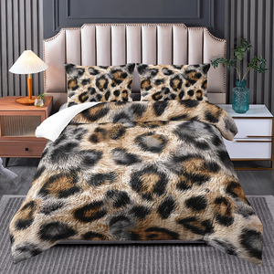 Brown Animal In Comforter Set - Tiger <span class=keywords><strong>Leopard</strong></span> Mô Hình Kỹ Thuật Số In Bộ Đồ Giường Với Điền, Đôi/Đầy Đủ/Nữ Hoàng/Vua Kích Thước - Product Image 1
