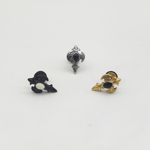 <b>Cross</b> Stud <b>Earrings</b> Black Gold <b>Silver</b> Geometric Bezel Setting Fashion Jewelry - Product Image 4