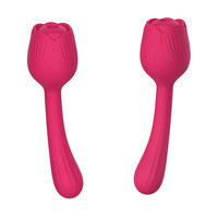Vente chaude Articles pour adultes Rose Sucking Vibration Double Head Dildo Vibrator Masturbator USB Rechargeable Waterproof 10