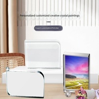 Cadre photo en cristal vierge personnalisable pour transfert thermique, ornement de bureau transparent pour impression de photos, cadeau de décoration photo personnalisée
