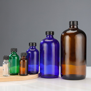 Botella de Vidrio Boston Transparente, Verde, Azul y Ámbar de 240ml, 500ml y 1000ml con Tapa Negra para Leche y Café, Venta al Por Mayor - Product Image 4
