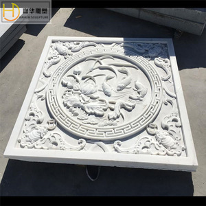 Relieve de piedra con escultura Bahua, mural de pared de mármol de estilo chino para hotel, villa o patio. - Product Image 3