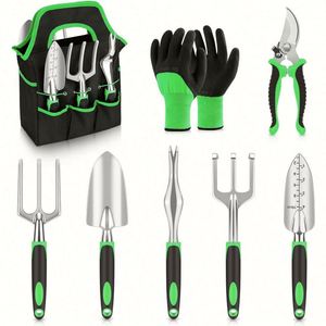 Offre Spéciale – Ensemble d'outils de jardinage à batterie en acier inoxydable de qualité industrielle avec manche en caoutchouc, comprenant une houe, une pelle, un désherbeur et un râteau – Personnalisable OEM - Product Image 1