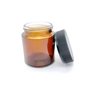 Bambu Lid Jar Cosméticos de luxo Jars Vidro Cosméticos Embalagem Cuidados com a pele Personalizar Amber Creme 30ml 50 a 100 Ml