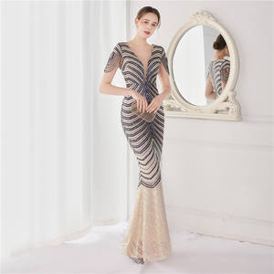 Nachtfeest Vrouwen Sexy Slank Temperament Formele Lange Avond Galajurken - Product Image 1