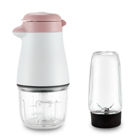 Robot culinaire compact pour bébé en ABS, avec pot en verre de 300 ml, faible bruit (mini mixeur électrique, hachoir, broyeur pour la préparation des aliments des tout-petits à la maison)