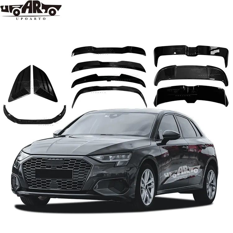 Dış aksesuarlar dahil ön Splitter dudak arka pencere panjur Trim çatı Spoiler Audi A3 Hatchback Hatchback için