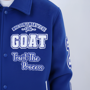 OEM Offre Spéciale hiver hommes laine Varsity Letterman manches en cuir chenille broderie patchs avant Logo Baseball Bomber veste - Product Image 1