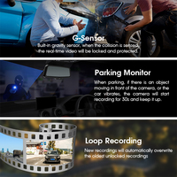 Car DVR Dash Cam Dual Channels 9,66 Inch 1080P Car Camera Recorder con soporte OEM