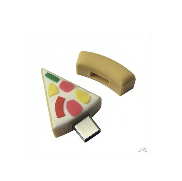 New Popular Personalized Design Custom Pizza Shape Type C Usb Flash Drive Type C OTG Pen Drive Keychain for Food Business Gift
