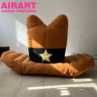 Grand Chapeau de Cowboy Gonflable de Simulation, Décoration Personnalisée, Chapeau de Sheriff Gonflable pour Événements Thème Western