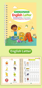 Cuaderno de Caligrafía Reutilizable, <span class=keywords><strong>4</strong></span> Piezas, Cuaderno Mágico para Practicar Inglés, Cuaderno de Caligrafía, Cuaderno de Impresión para Niños - Product Image 3