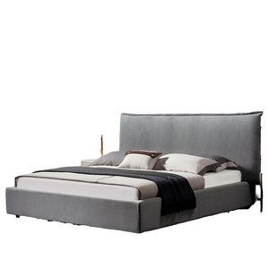 <span class=keywords><strong>Letto</strong></span> <span class=keywords><strong>matrimoniale</strong></span> king-size regolabile grigio in <span class=keywords><strong>tessuto</strong></span> imbottito con struttura in legno massello, <span class=keywords><strong>letto</strong></span> a scomparsa con funzione gonfiabile e pieghevole per uso domestico - Product Image 1