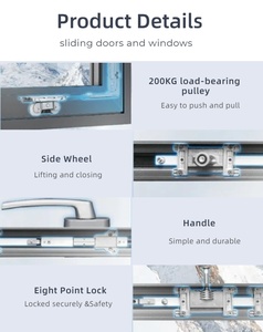 Puertas y Ventanas Corredizas <span class=keywords><strong>de</strong></span> Aleación <span class=keywords><strong>de</strong></span> Aluminio <span class=keywords><strong>de</strong></span> 2 Vías <span class=keywords><strong>de</strong></span> Alta Gama con Mosquitera para Casas en Guyana - Product Image 2