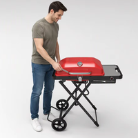Barbecue portable d'extérieur avec plaque de cuisson, design pliable en fer réglable, sécurité flamme, style coréen