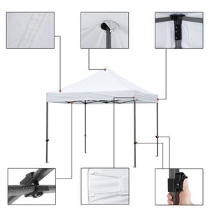 Tente de Salon Commercial 3x3m Pliante Rectangulaire Étendue Imperméable avec Cadre en Acier Pliable Toutes Saisons en Oxford 210D Enduit Anti-UV - Product Image 4